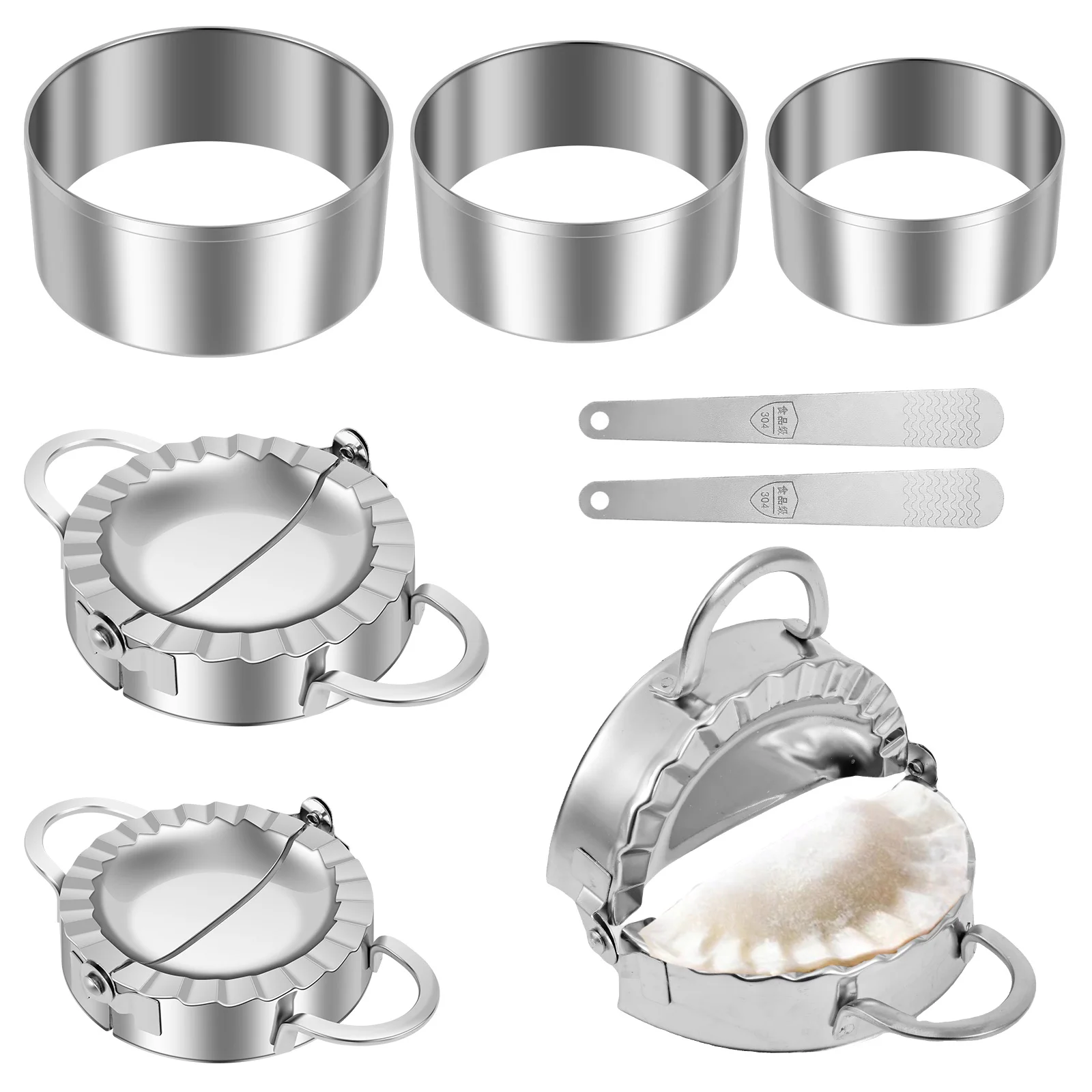 Dumpling Press Set - Stainless Steel Dumpling Maker Set with