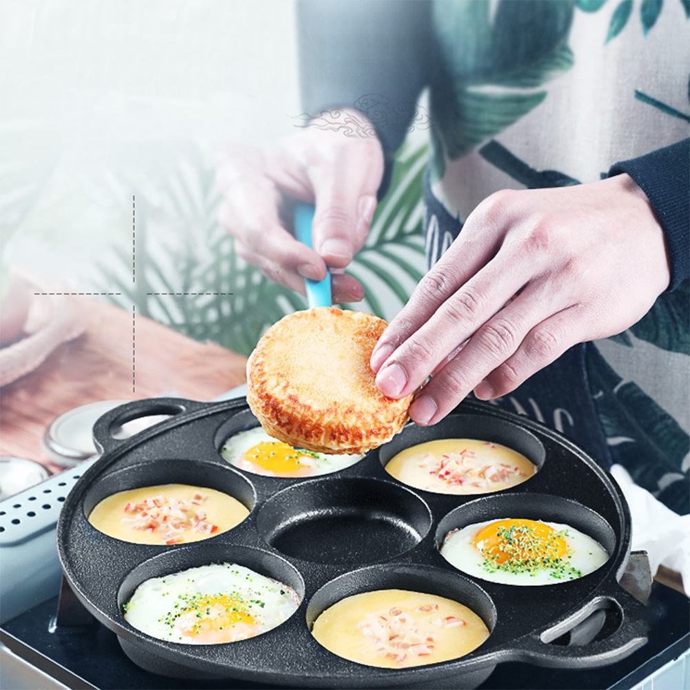 7 Hole Frying Pot Cast Iron No - đánh giá và giá Egg Waffle Pan